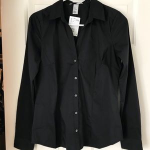 2/$20 NEW H&M BLACK BUTTON DOWN SHIRT